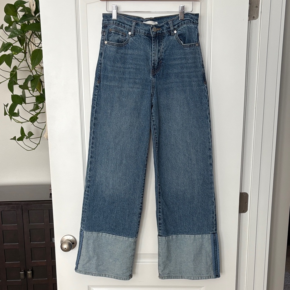 Habitual Two-Tone Blue Flare Jeans - Picture 2 of 8